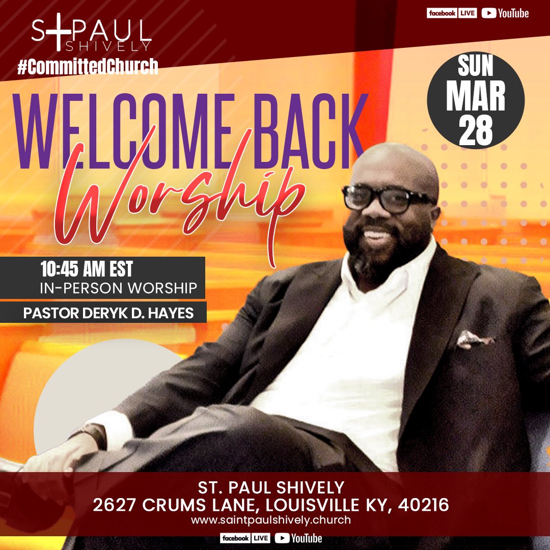 DerykHayes's tweet photo. If God gives us grace, starting next Sunday and moving forward you’ll be able to join us either in-person or online!
#WelcomeBack
#CommittedChurch
#CaringAndCommitted https://t.co/Z9ZhwZ8PJa