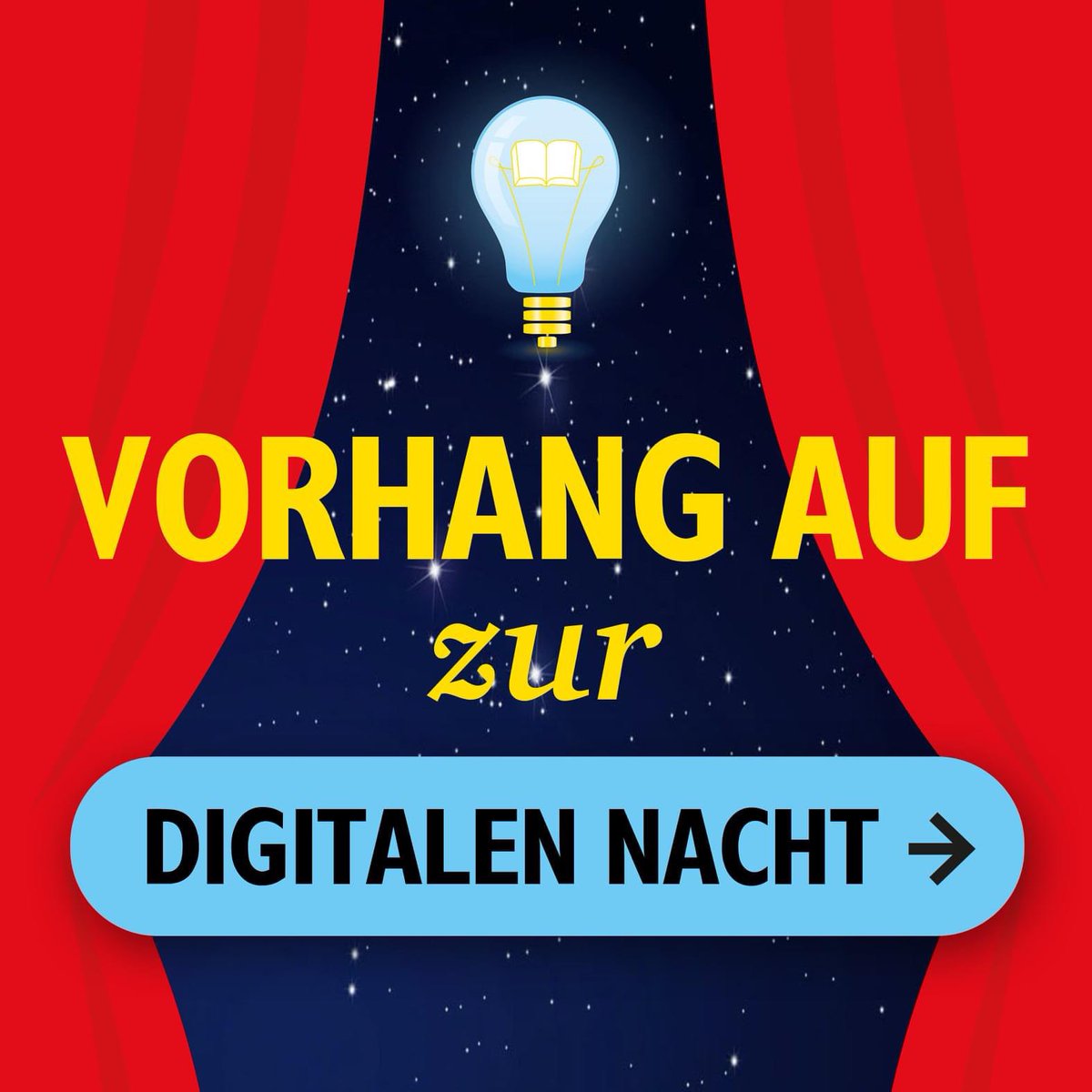 bibnacht's tweet photo. Vorhang auf? Ja! Der Vorhang geht immer noch auf und immer noch ist ganz viel schönes Programm auf der Online-Bühne der "Nacht der Biblitheken" zu entdecken: https://t.co/Esp9K8aIsA

#bibnacht #bibnacht21 #mitmischen https://t.co/78FFJiORVe