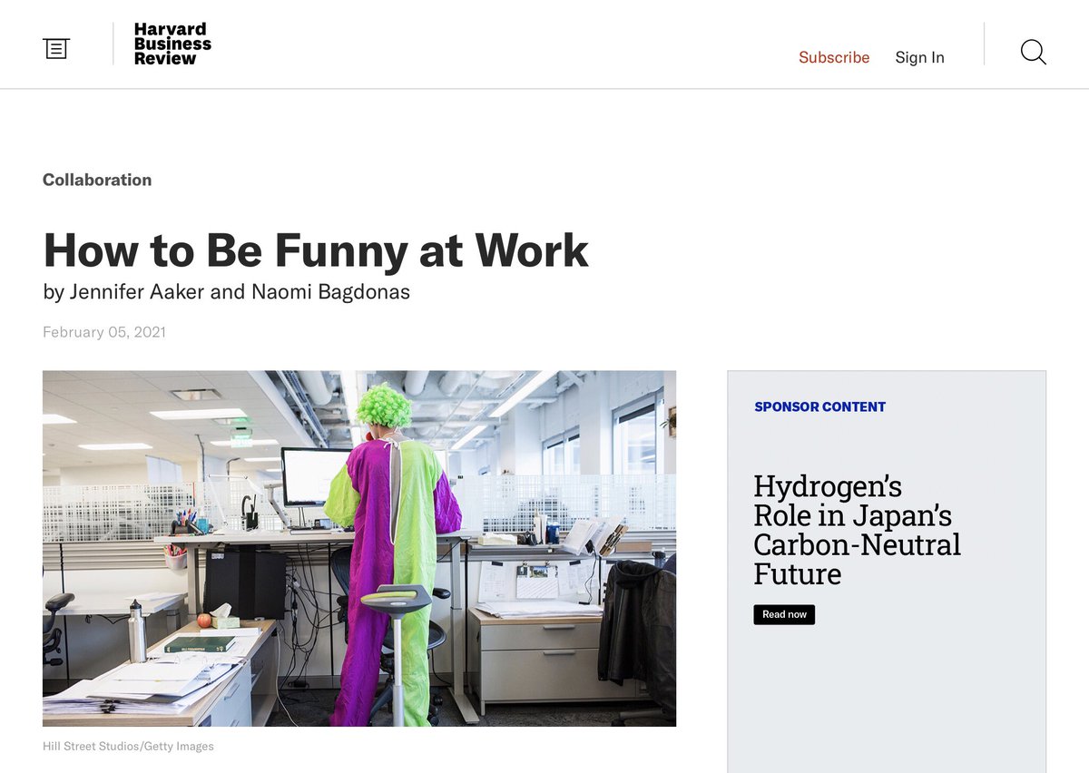 KONFLIKTMANAGEMENT #Humor
digital thinktank #Resilienz 

«Levity can [help] us achieve [serious] goals»
«Shared laughter accelerates a feeling of closeness and trust»
«People appreciate almost any kind of levity, provided it’s not hurtful or offensive»

hbr.org/2021/02/how-to…