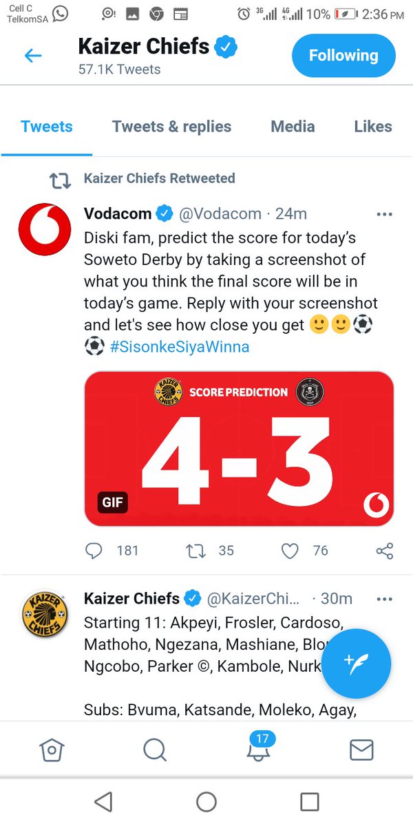 Mseleko's tweet photo. @Vodacom @KaizerChiefs https://t.co/Xbp3u6Kjfo
