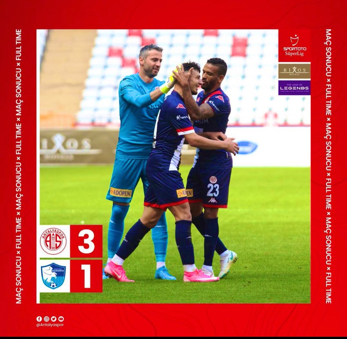 +3 ❤️🤍💪🏻 Bravo Takım <a href="/Antalyaspor/">Hesap.com Antalyaspor</a> <a href="/ersunyanal/">Ersun Yanal</a> <a href="/AliScored/">Ali Safak Ozturk</a>