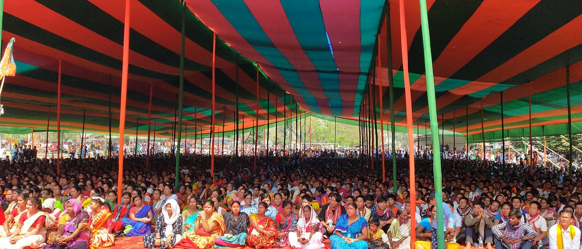 GorlosaNandita's tweet photo. With the mission of accomplishing BJP+=100+, today we undertook a very huge public rally at the land of paddy, Maibang, Dima Hasao. Accompanied by Hon'ble Prabhari of Dima Hasao District, Shri Kedhar Joishi ji, CEM, Chairperson NCHAC, District BJP President... https://t.co/bfNSHLHzYj
