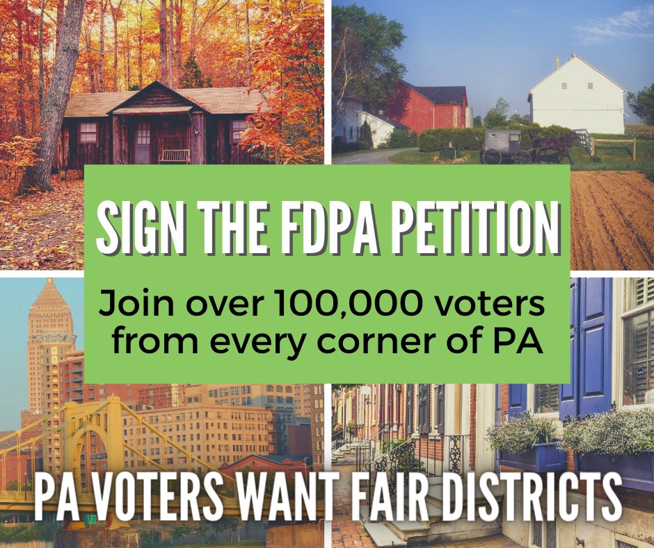 FairDistrictsPA's tweet photo. If you haven't already, take a minute to sign the Fair Districts PA petition for #redistricting reform. 
You'll receive updates, #ActionAlerts &amp; a chance to help end #Gerrymandering &amp; change PA politics for the next 10 years. https://t.co/BbhsBwvJZ3 https://t.co/mt6t3eE9pb