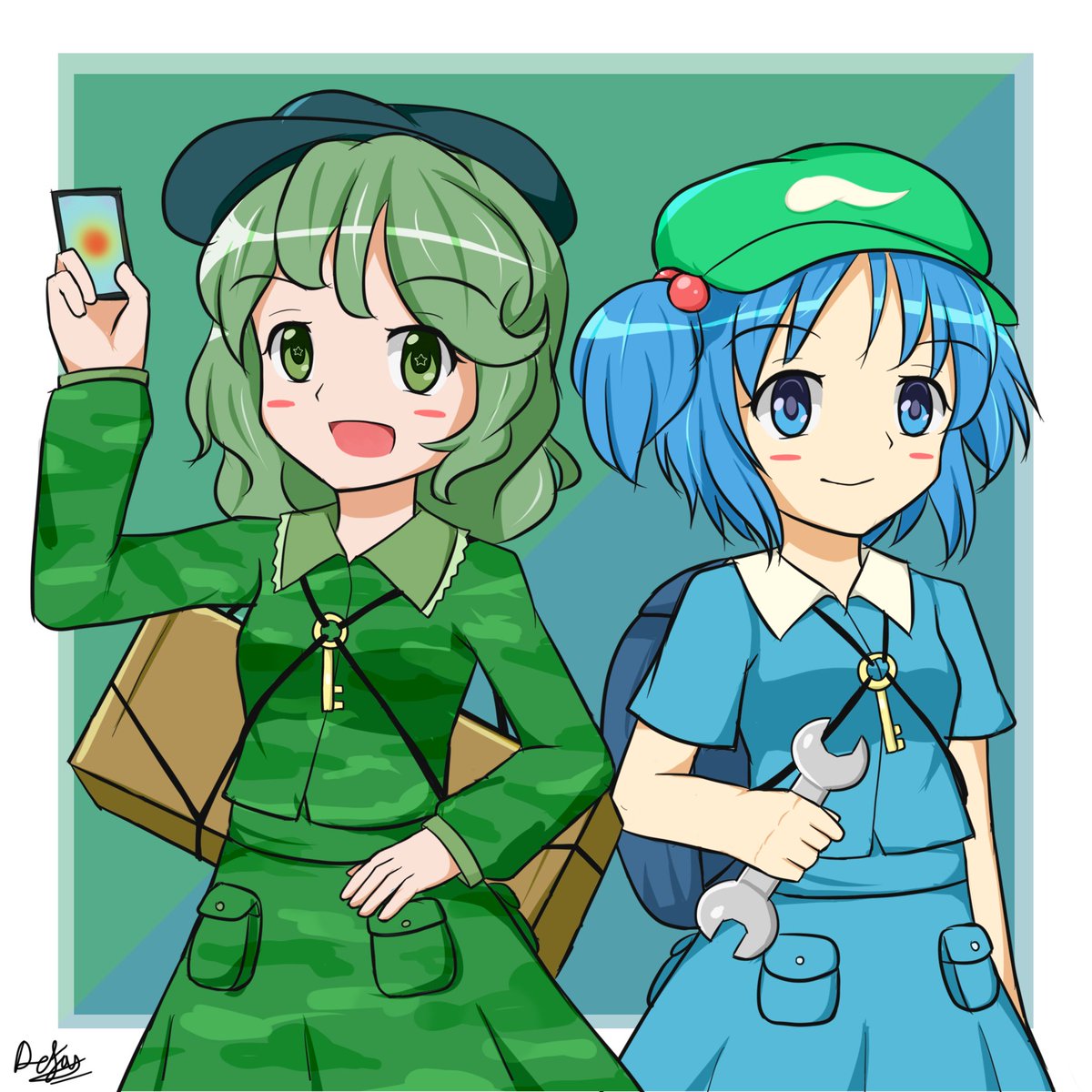 Dk Nitori Green Nitori 東方project Touhou18 東方虹龍洞 河城にとり 山城たかね