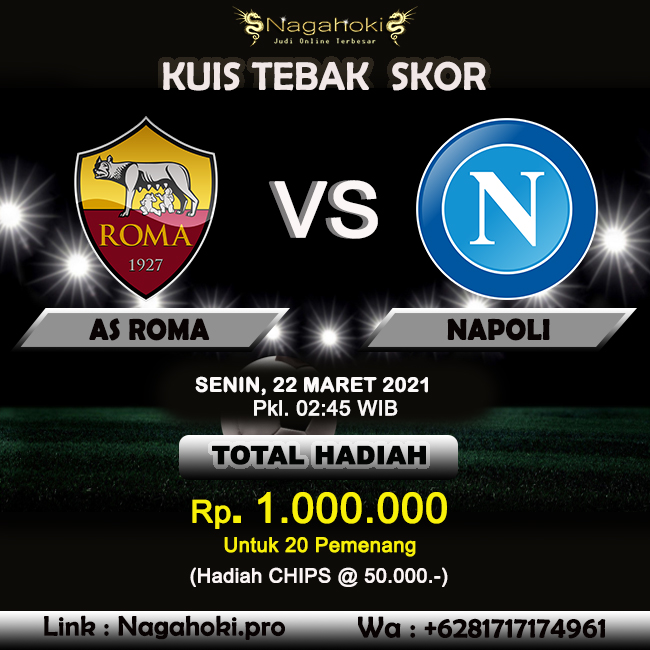 naga_hoki's tweet photo. Join &amp; ikuti juga Kuis Tebak Score 𝗡𝗮𝗴𝗮𝗛𝗼𝗸𝗶 Pertandingan antara AS Roma VS Napoli malam ini.
FREECHIP Kemenangan Bebas di-Withdraw TANPA Syarat !! https://t.co/ngXovDLF95
Info lebih lanjut, hubungi CS 𝗡𝗮𝗴𝗮𝗛𝗼𝗸𝗶 :
WA : 081717174961
#KuisTebakScore #PialaMenpora2021 https://t.co/eOJ1xGkzRU