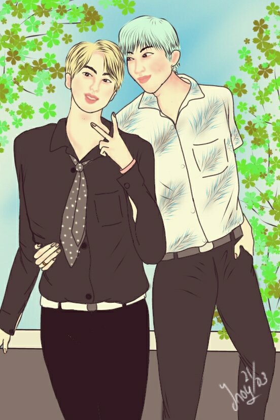 Inoy041292's tweet photo. My fanart...mirip g mirip ini mksudnya NamJin...😁😁😘😘 https://t.co/vVdOtbtfwH