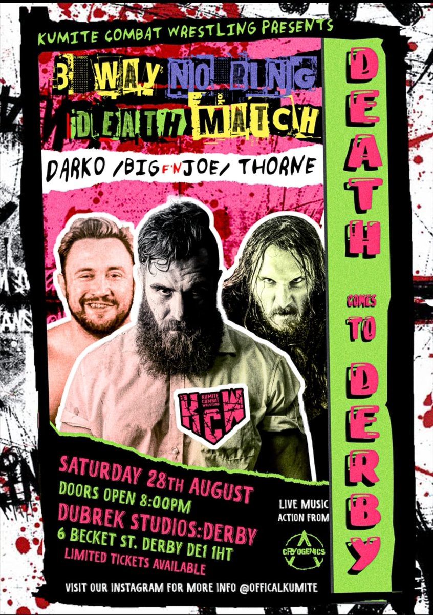 Coming in August to <a href="/dubrek/">Dubrek</a> Derby, combat will commence! Follow the link for tickets! eventbrite.com/e/kcw-death-co…