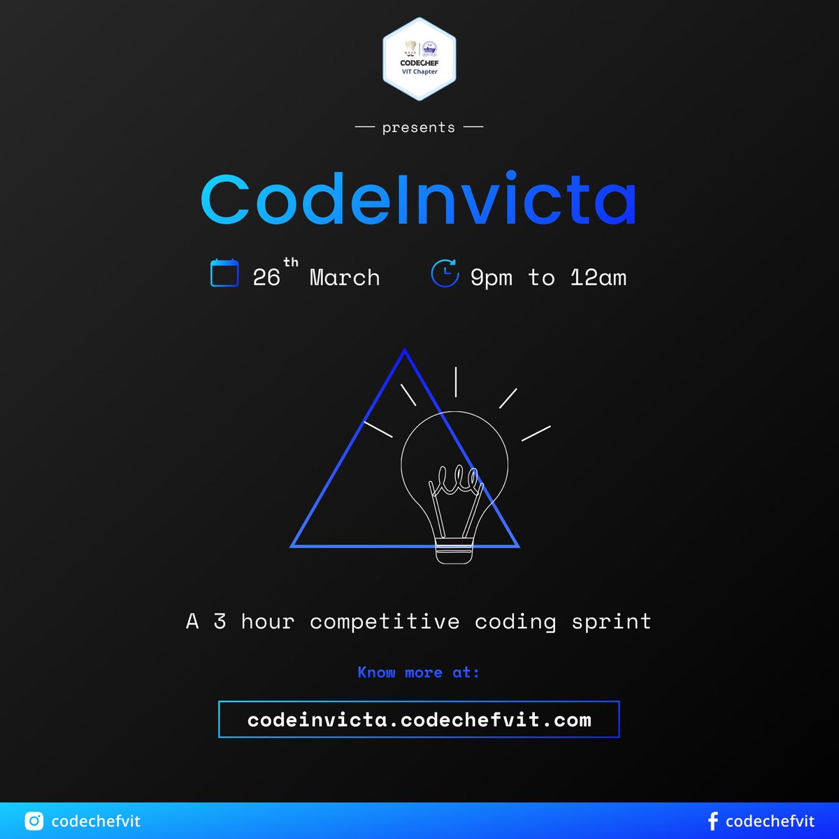 codechefvit's tweet image. On this journey on the Road to #DEVSOC, after one very triumphant quest, The Coder is excited to tackle the next one head on! 

#CodeInvicta- the second expedition, is for all the inquisitive problem-solving minds out there.

Register: codeinvicta.codechefvit.com

#100DaysOfCode
