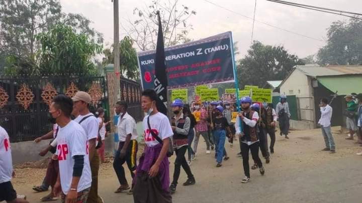 B851997's tweet photo. Indian border , Sagaing Region , Tamu anti-coup protest.

FEDERAL OF SPEECH
#WhatsHappeningInMyanmar #Mar21Coup https://t.co/Bnpxxf37xP