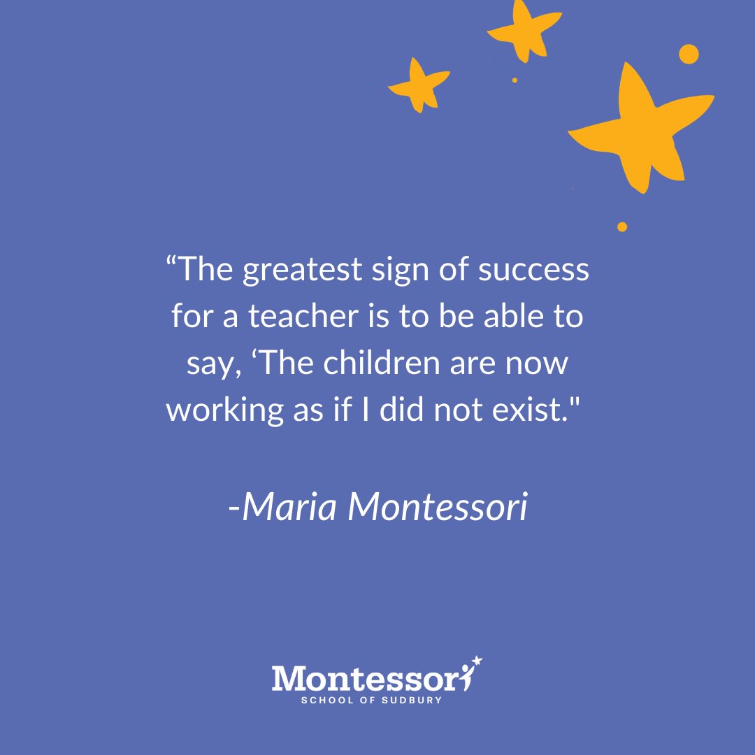 MontiSudbury's tweet photo. “The greatest sign of success for a teacher is to be able to say, ‘The children are now working as if I did not exist.” - Maria Montessori
#Montessori #MontessoriSudbury #precasa #casa #frenchcasa #Preschool https://t.co/KcQiSHg2bX