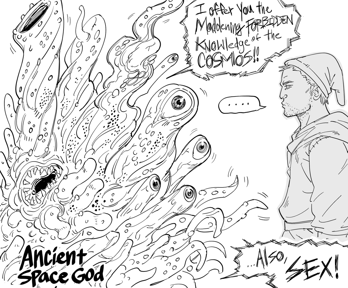 baalbuddy's tweet photo. Patreon request: Warlock related stuff

This one has been sitting in my "drawing ideas" text file for 2 years, from back when I spent my work breaks reading up on 5e classes. https://t.co/HFneMPoZ6e