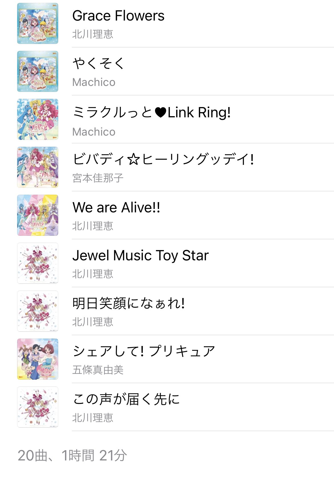 びー玉ぼーや 今日の北川理恵さん配信ライブのセットリスト作ってみました トロプリopedともフルサイズ初披露でした My Toybox Rie Kitagawa プリキュアソングコレクション 特別生ライブ Mytoybox Precure T Co Kzkf4ojaya Twitter