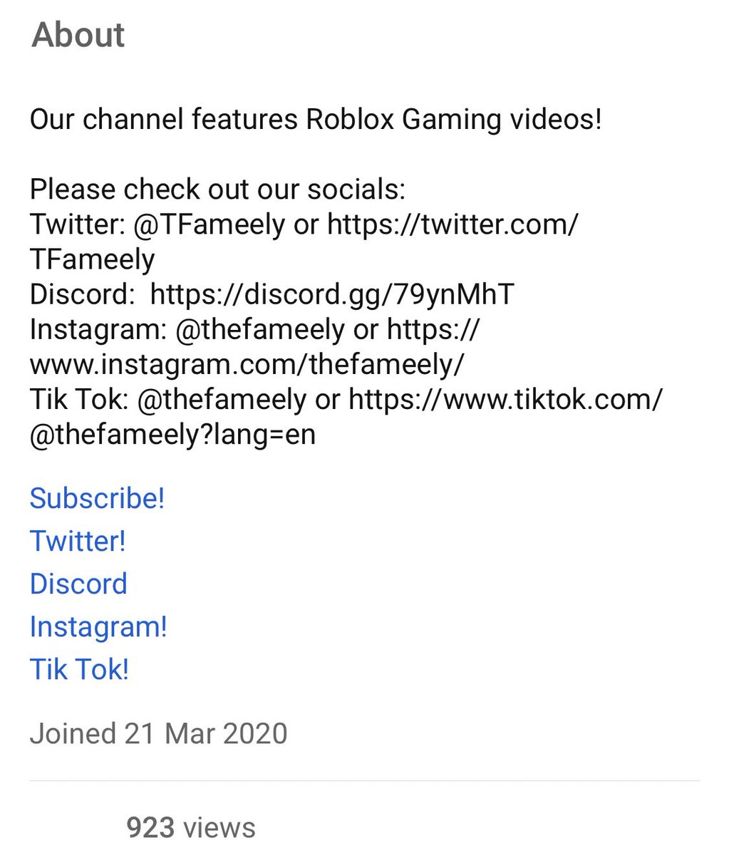 The Fameely On Twitter It S Our Channel S Birthday Youtube Game Gamedev Covidiots Covid19 Video Covid Spring Corona Wdsd Wdsd2021 Lockdown2021 Youtuber Penthouse2ep10 Roblox Sundayvibes Https T Co Ot546ikf8i - roblox youtubers discord