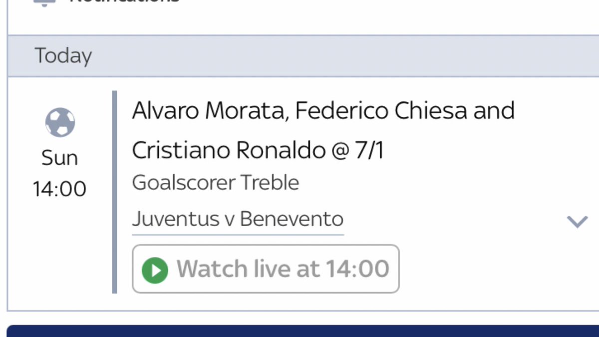 BetsScorer's tweet photo. #SerieA 14:00 scorers ⚽️🇮🇹
#JuventusBenevento 
#UdineseLazio 
#SampTorino

⚽️ Ronaldo-Morata-Chiesa 7/1
⚽️ Ronaldo-Gaich 11/2 
⚽️ Llorente-Luis Alberto 16/1! 
⚽️ Quagliarella-Belotti 8/1 

❤️ if you're on one 👍 https://t.co/IRhWFN8HPu