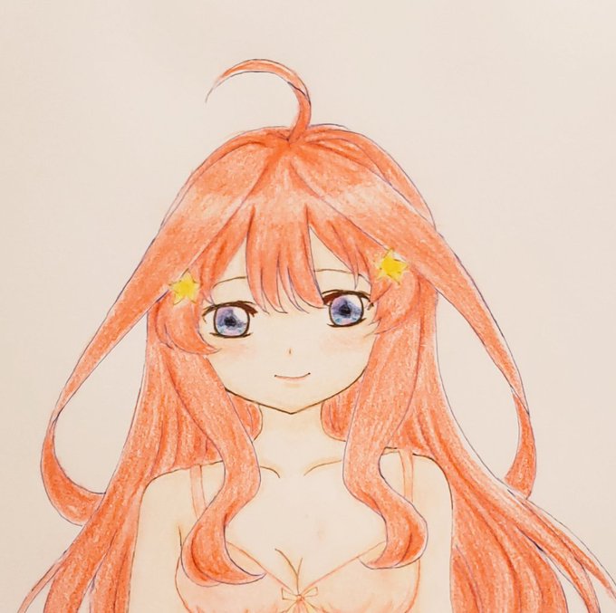 みゆさんがTwitterに投稿した中野五月(五等分の花嫁)のイラスト。