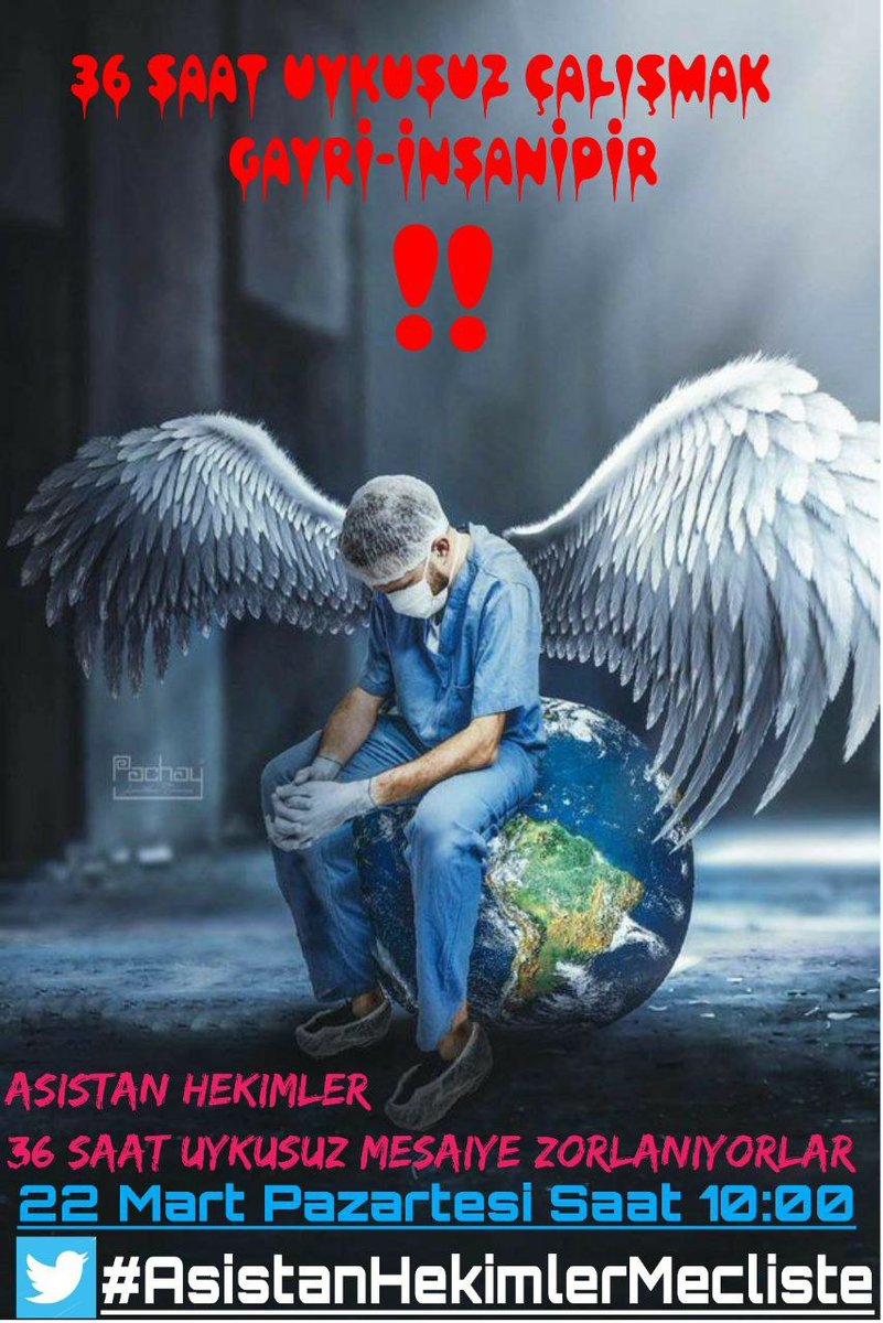 #Asistanhekimlermecliste İnsani olmayan şartlar altında çalışıp yer yer mobbinge maruz kalan hekimler yasal olarak korunmalı tüm bölümlerde asistanlara nöbet ertesi izini sağlanmalı.