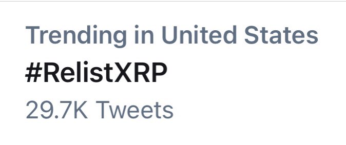 CryptoBull2020's tweet photo. #RelistXRP is trending in the USA! @coinbase https://t.co/OFbG8jDBkB