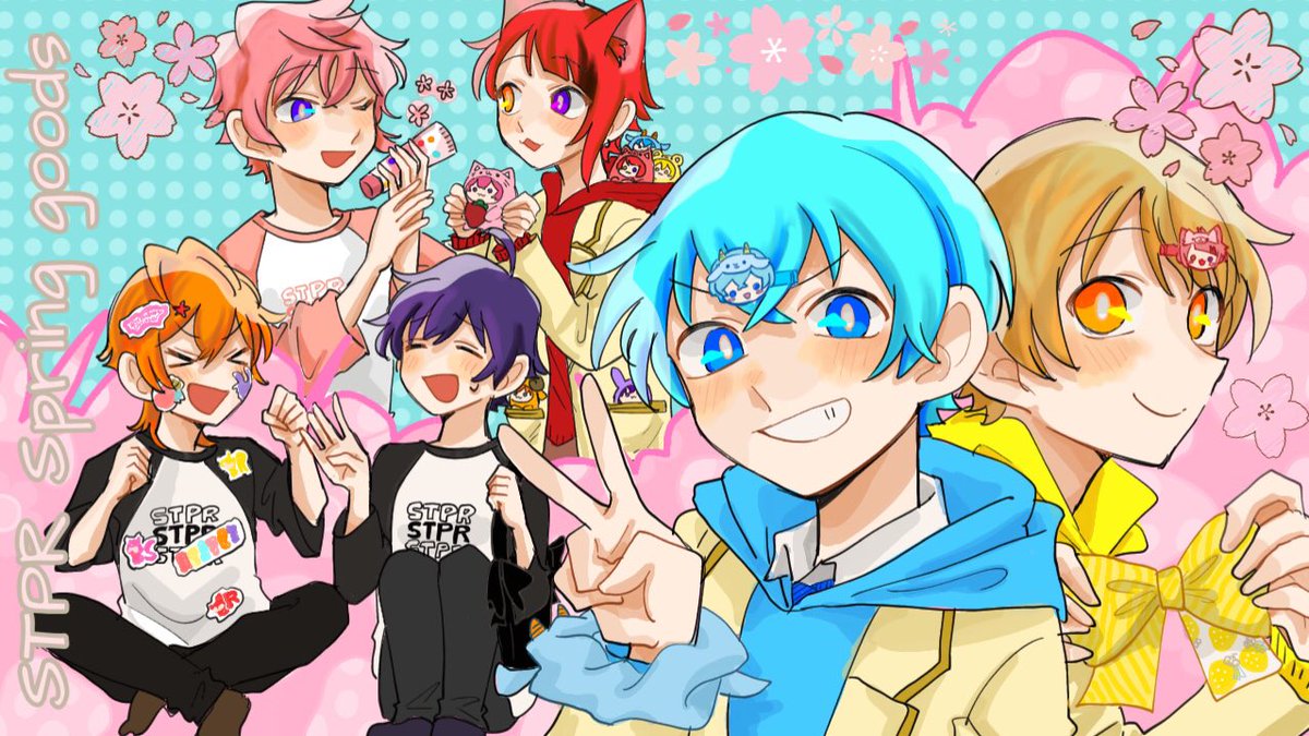 multiple boys heterochromia male focus red hair pink hair blue hair blue eyes  illustration images