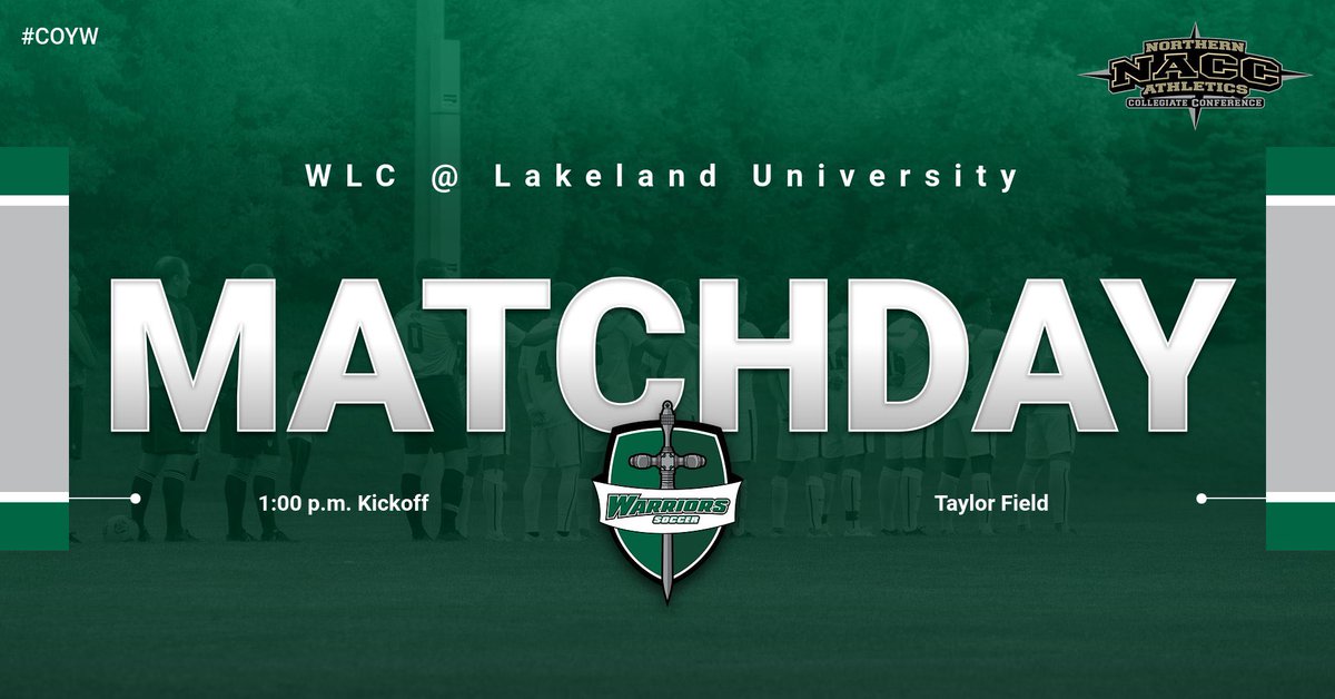 WLCMensSoccer's tweet photo. Matchday #2 of the season for the Warriors!

📅: Sunday, March 22nd
⚽️: @MuskiesMSoccer 
⏰: 1:00 PM
🏟: Taylor Field
🎥: https://t.co/ErfGsGREfZ 

Spectators are not allowed so make sure to check out the livestream!

Let’s bring home 3 more points Warriors! 

#COYW 💚⚔️⚽️ https://t.co/T3yqYL0GE1