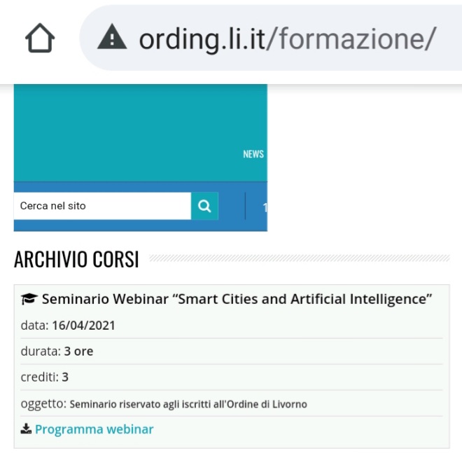 Webinar organizzato dall'Ordine degli Ingegneri della Provincia di Livorno insieme a #AEIT e #AICT su "SMART CITIES AND ARTIFICIAL INTELLIGENCE", Venerdì 16 Aprile ore 15:30. Iniziativa aderente a #RepubblicaDigitale <a href="/InnovazioneGov/">Dipartimento per la Trasformazione Digitale</a> <a href="/Lidia_Sirna/">Lidia Sirna</a>
