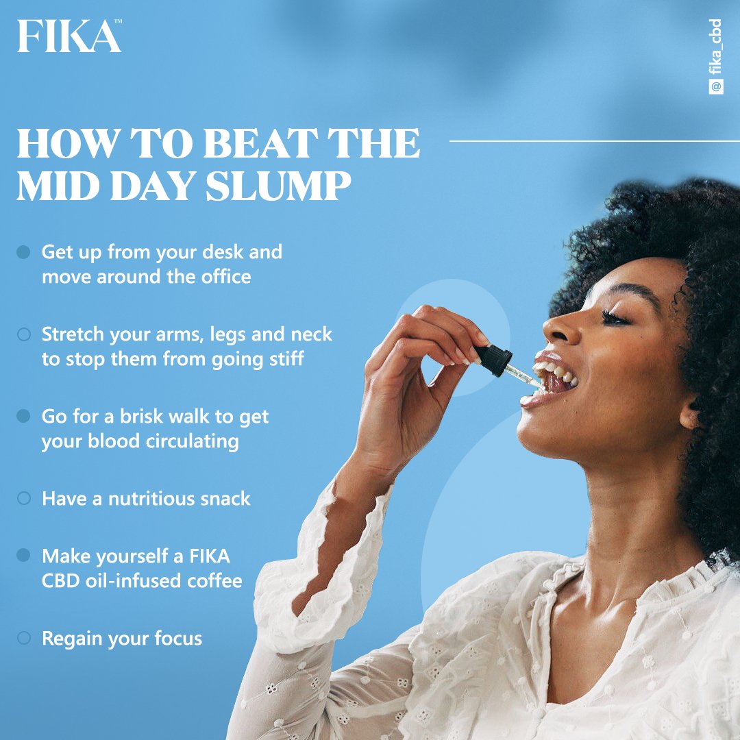 fikacbd's tweet photo. SUNDAY
A day of rest for most but not for everyone. For those of you grinding through the weekend, here are a few tips to help you beat the midday slump!
.
.
.
#fika #fikacbd #cbduk #sunday #weekendwork #selfimprovement #cbdoil #advice #freshair #clearmind #lifestylechoice # https://t.co/FwZFGYaNWk