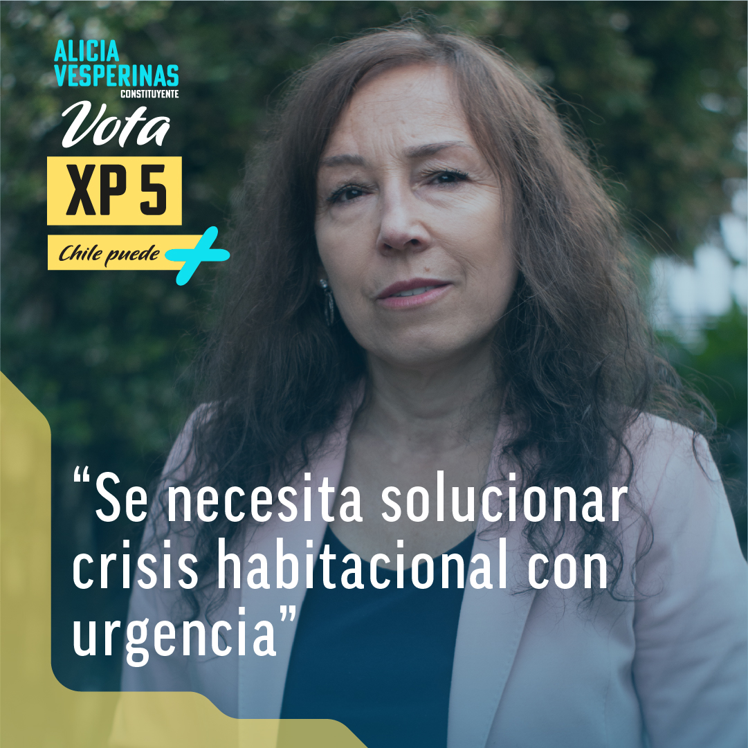 Urge solucionar la crisis habitacional que asola Chile. Garantizar el derecho a a la vivienda digna de la ciudadanía. Ya no podemos permitir que en el siglo XXI el número de campamentos sin servicios básicos para una vida digna sea el que es.