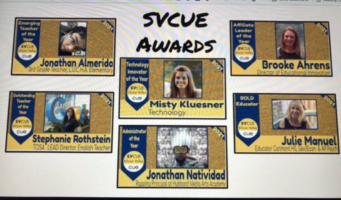 Look <a href="/AlumRockUnion/">Alum Rock Union</a> 2 winners for <a href="/SVCUE/">Silicon Valley CUE</a> this year! Congratulations to <a href="/almeridoremi/">Jonathan Almerido</a> and <a href="/mr_natividad_/">Jonathan Natividad</a> for being incredible humans and role models in our field!!! #alumROCKit