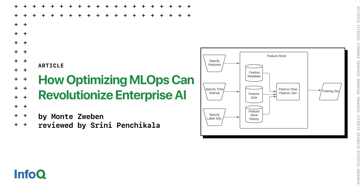 InfoQ (@infoq) on Twitter photo By providing the necessary architecture for easy model deployment & streamlining the feature process, building a feature store on top of a combined OLTP/OLAP combined database can increase data science productivity 100 times over: bit.ly/38QYJFJ
<a href="/mzweben/">Monte Zweben</a> <a href="/srinip/">srinip</a> By providing the necessary architecture for easy model deployment & streamlining the feature process, building a feature store on top of a combined OLTP/OLAP combined database can increase data science productivity 100 times over: bit.ly/38QYJFJ
<a href="/mzweben/">Monte Zweben</a> <a href="/srinip/">srinip</a>
