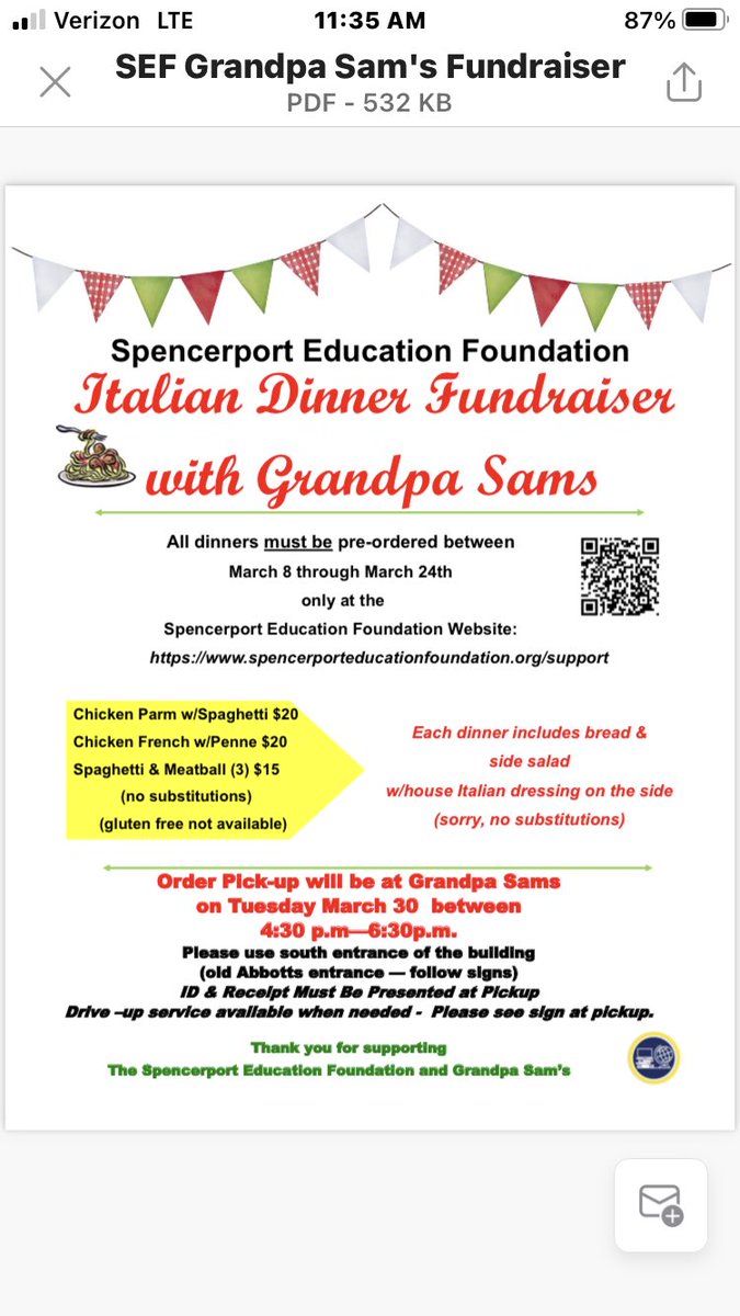 Don’t miss out! Just a few more days to get your orders in. You can help the foundation and eat great food from
Grandpa Sam’s. #WinWin !