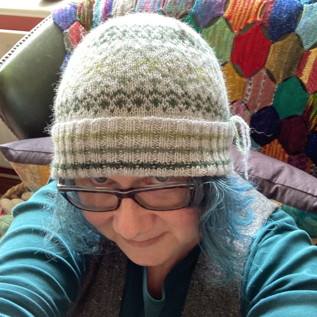 KathAndrews7's tweet image. Just off the needles and the ends aren’t woven in yet but I think Little Orme Hat is my favourite hat that I have designed as yet! 

🥳🧶Coming to an online platform (2 of which are not Rav!) near you very soon 🧶🥳

#StrandedKnitting #KnitPicksPalette