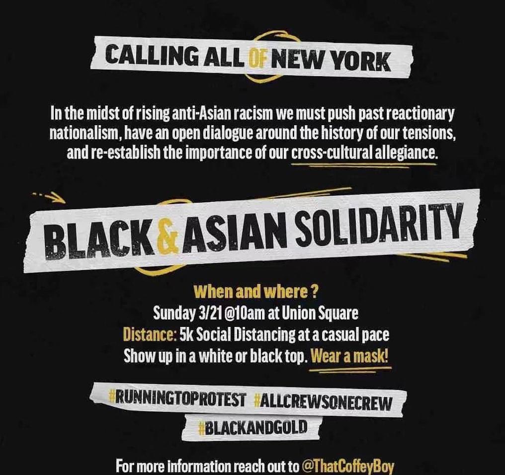 mrdang's tweet photo. Manhattan and Brooklyn have #StopAsianHate rallies today (Sunday).
List of events: https://t.co/cK00k2IHoH #RunningToProtest https://t.co/98IKfvZvSt