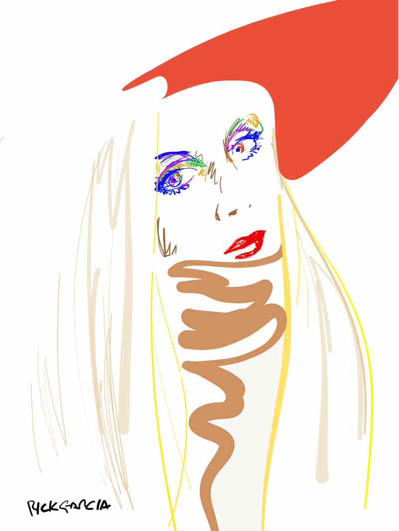 PETRA. My sketch of a wonderful friend who is beautiful, big hearted, funny, creative and a joy to know and love. fortunatebags.it. My supplier of wallets and handbags for my hand-painted collection of fashion bags. rickgarcia.com/projects#/fort…