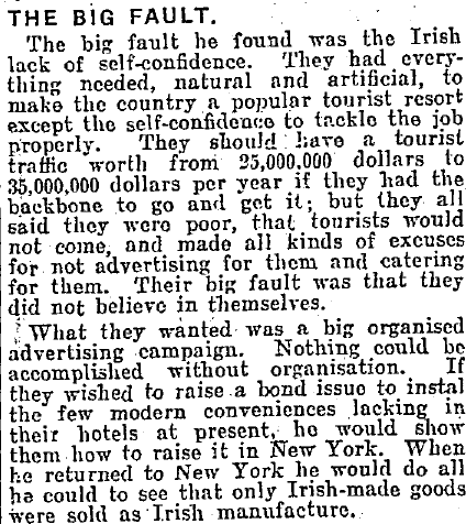 TheChronicleIE's tweet photo. ๐ฎ๐ช Ireland yet to realise its potential as a tourist hotbed
๐ฐ Report from the Irish Independent, August 1927
#Ireland #Tourism #IrishStuff https://t.co/CaCbZTKtZl
