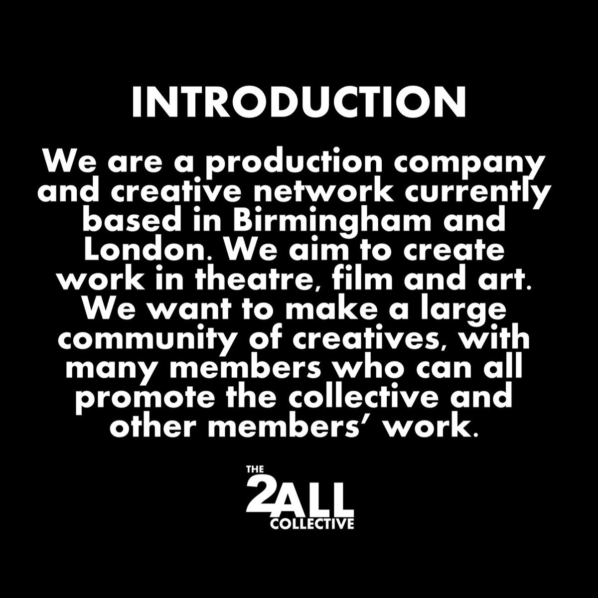 2AllCollective's tweet image. An introduction to The 2All Collective #2All #2AllCollective