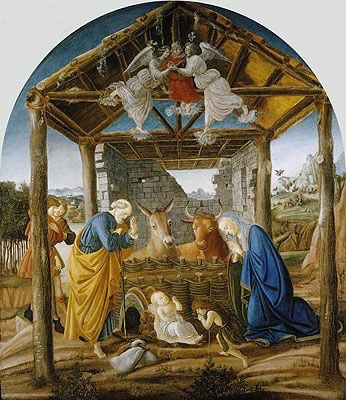 dixonsma_hist's tweet photo. Famously it was the census of Caesar Augustus (known to historically have taken place between 6-5 BC) which is referred to in the story of the nativity and explains why Joseph had to return to Bethlehem (‘The Nativity’ by Botticelli, 1475) @DmaReligious https://t.co/DCXQgX7Ulo