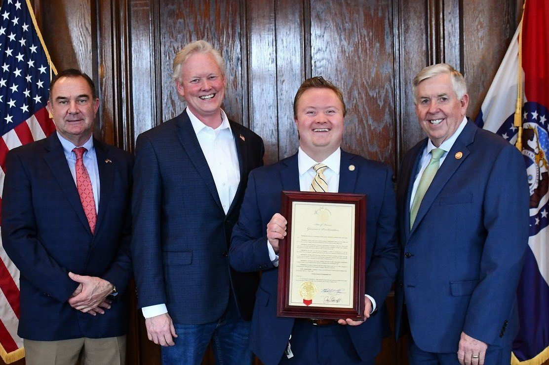 GovMikeKehoe's tweet photo. #WorldDownSyndromeDay is recognized each March 21st to signify the unique triplication of the 21st chromosome. We are incredibly blessed by the uniqueness of @elijahmayf. An amazing young man who makes our lives - and the lives of many - extra awesome. #CONNECT https://t.co/G155KpjuT2