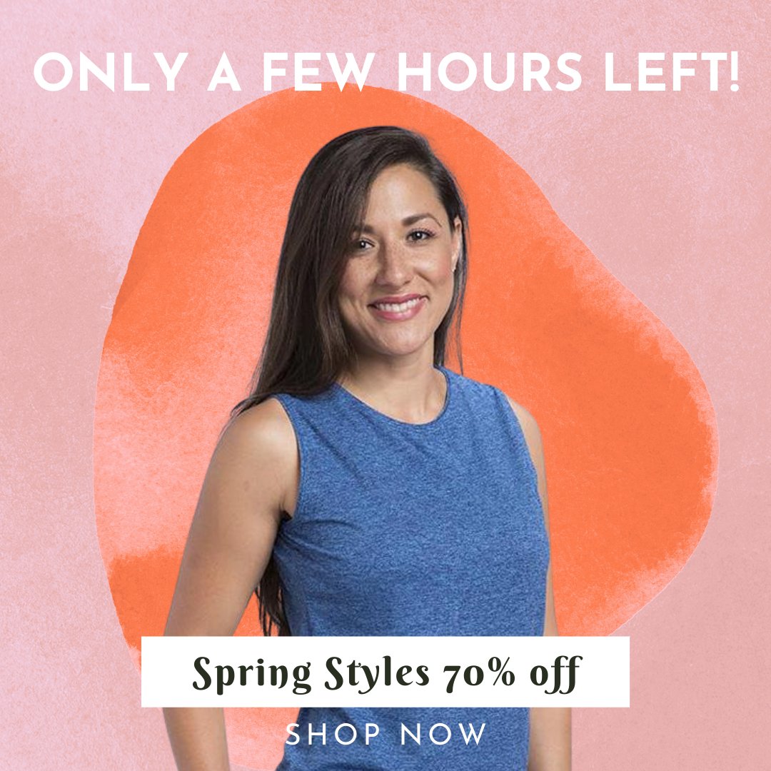 VivacitySport's tweet photo. It's almost over! All Spring styles are 70% off until midnight - Shop at https://t.co/HEadsQftSO

#bigsale #hugesale #biggestsale #springsale #springclothingsale #springclothing #endofseasonsale #seasonsale #greatsale #discountedclothing #springsaleonnow #springstyles https://t.co/DCwo57PyV1