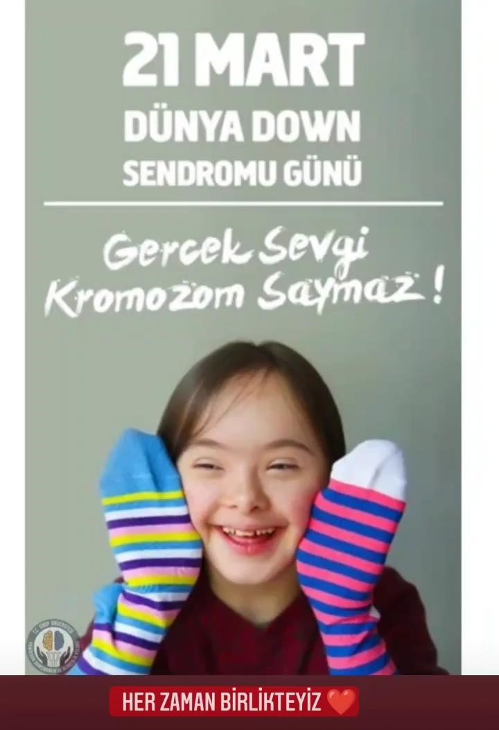 Down Sendromu  bir hastalık değil, genetik farklılıktır.

Her zaman birlikteyiz. ❤️
#21MartDownSendromuFarkındalıkGünü