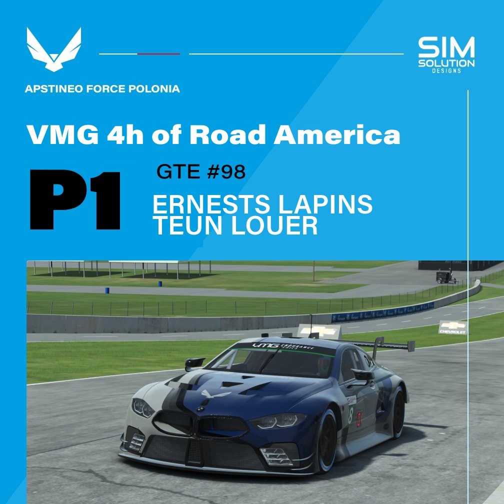 🧺💦

Back to winning ways, with our #98 GTE taking a dominant win in the <a href="/VMGEsports/">VMG</a> 4h of Road America.

FSR Action coming today too 👀👀👀

#afp #esports #simracing
