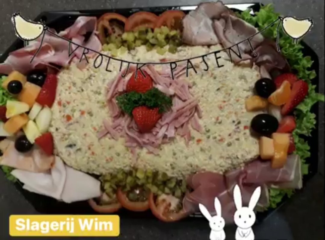 SlagerijWim's tweet photo. Een volle gevarieerde brunchschaal voor € 19,95! Win een schaal door like/deel op Facebook: https://t.co/AyezS3KYSL
Maak je ontbijt/lunch/brunch af met de paas-rundvleessalade van € 16,95. #Pasen #Tubbergen #brunch #lunch #ontbijt #geniet #Twente https://t.co/hRQdbCug9O