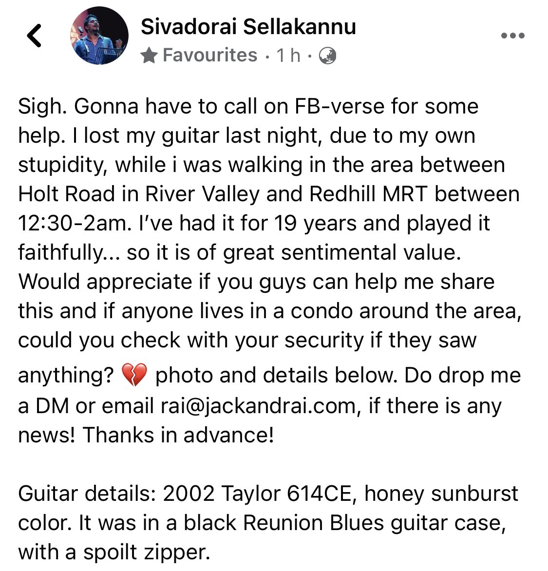echoroars's tweet photo. SIGNAL BOOST: hey twitterverse, one of my best friends lost his guitar yesterday!!! please RT so we can bring it home to him x @jackandrai @rai_kannu https://t.co/QJOIjSLBuR