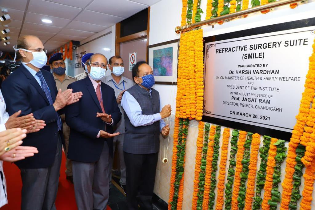 Extremely grateful to Hon’ble Health Minister Dr. Harsh Vardhan for visiting PGIMER &amp; inaugurating AdvVascular Interv Lab, National Resource Centre for OHS, Advanced PET-CT, Refractive Surgery Suite &amp; 384 Slice Dual Source CT Scan. <a href="/drharshvardhan/">Dr Harsh Vardhan</a> <a href="/vpsbadnore/">V P Singh Badnore</a> <a href="/SurbhikhuranaSk/">Surbhi Khurana</a>