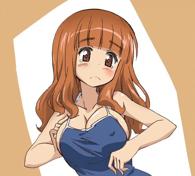 ガルパン武部 沙織。水着、入らない。どうがんばっても入らない。成長という天敵。#ガルパン版深夜のお絵描き60分一本勝負_20210321 