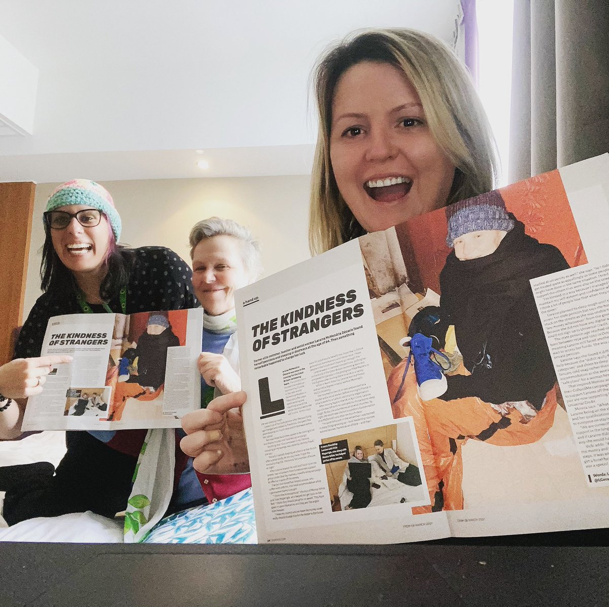 The <a href="/BigIssue/">Big Issue</a> middle page print out Laraine is so grateful and over whelmed with everyones support! Us <a href="/vickimcgarrigle/">Vicki</a> <a href="/FUFDESIGN/">Monica White</a> can’t thank you enough for believing in <a href="/LORRAINESSTORY1/">LARAINE'S STORY</a>  you can really see what we see to us that’s just beautiful. Keep watching more to come ❤️