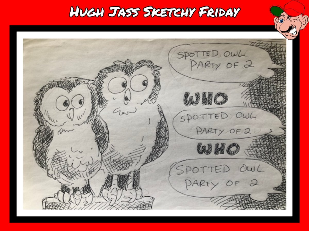 HughJassApparel's tweet image. The #SpottedOwls aren’t the only ones asking “who” as the restaurant hostess yells names through a mask! Cheers!!! #SketchFriday #FridayFunnies #ServiceIndustry #hoohoohoo
Follow us on Instagram👉👉@hughjassapparel