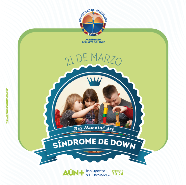 Unimagdalena's tweet photo. En el Día Mundial del Síndrome de Down celebramos la vida y también la diversidad🧦✨🧬; promovemos el respeto, la tolerancia y la aceptación, para estar unidos como sociedad. 

#UMAúnMásIncluyente
#UnimagdalenaSiembraInclusión https://t.co/EeIC2xHVPw