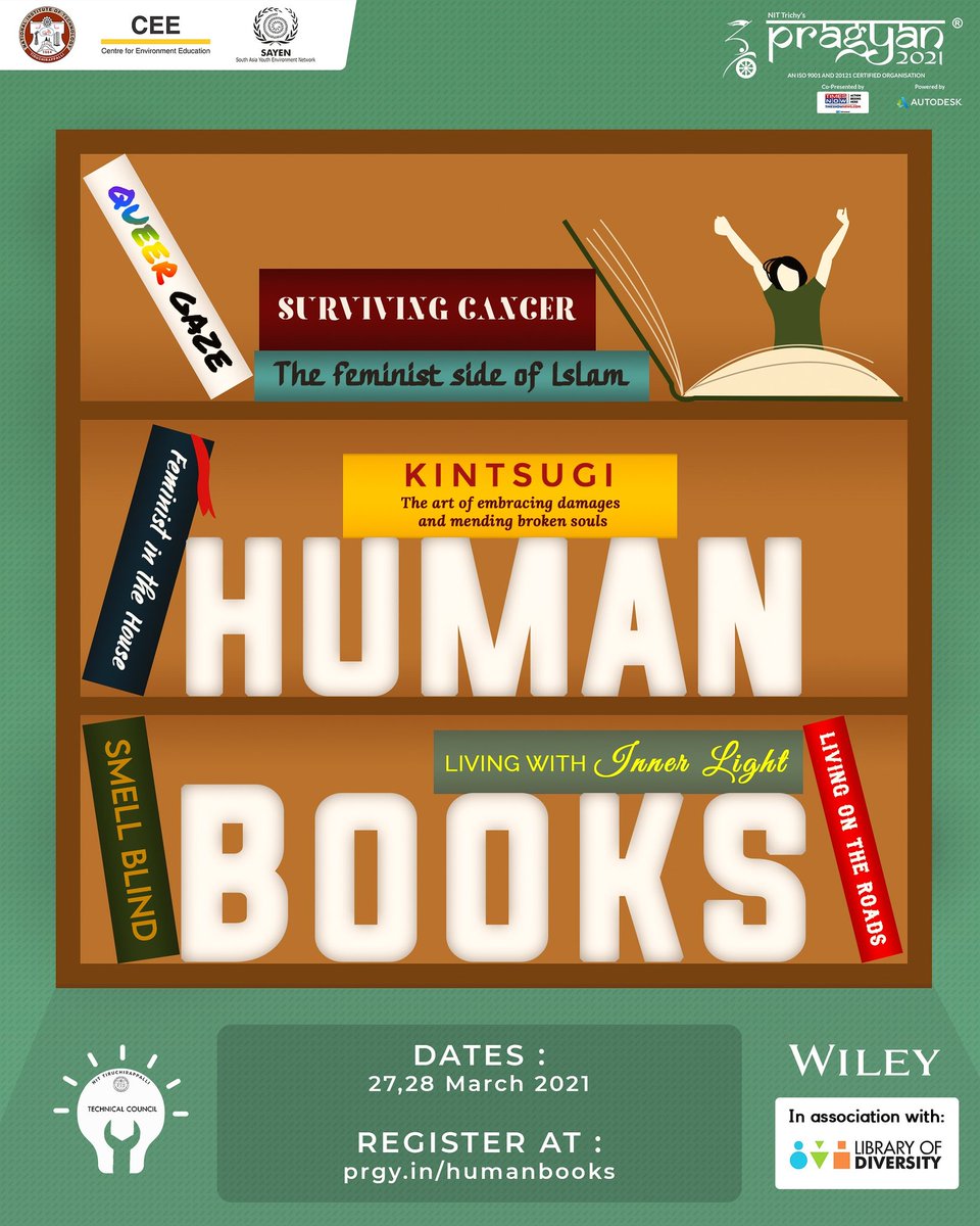 nitt_pragyan's tweet photo. #Knowledge from experience is far superior to knowledge gained through books. #Pragyan ‘21 presents to you "Human Books,” a space for experienced minds to share their stories and #insights. For more information, check out https://t.co/8f0GAGFBO7
#Metaverse #4DTG https://t.co/PPkyooxUQA