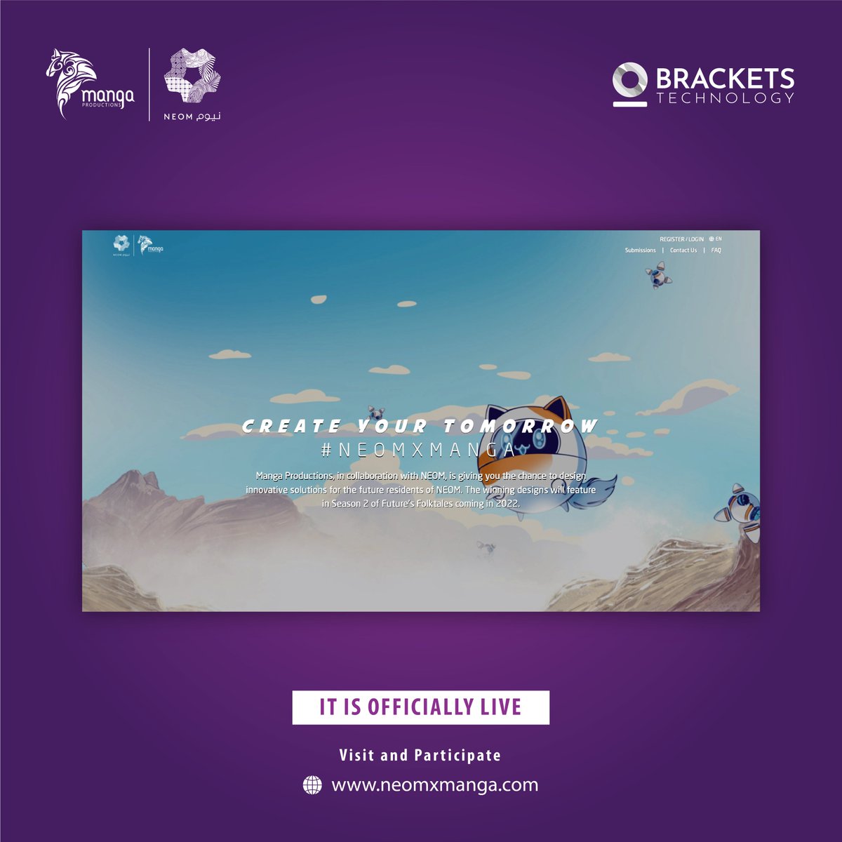 Brackets_Tech's tweet photo. We are blessed to work on #NEOM x #Manga contest #website 🙏🏻

What are you waiting for?
Check it out &amp; participate 💻

#NEOMxManga 
#Contest #Competition 
#WebDevelopment #WebsiteDevelopement
#Web #Developement 
#BracketsTechnology #77Media
#Media #Agency 
#Jeddah #SaudiArabia https://t.co/xz0yqOb2YF