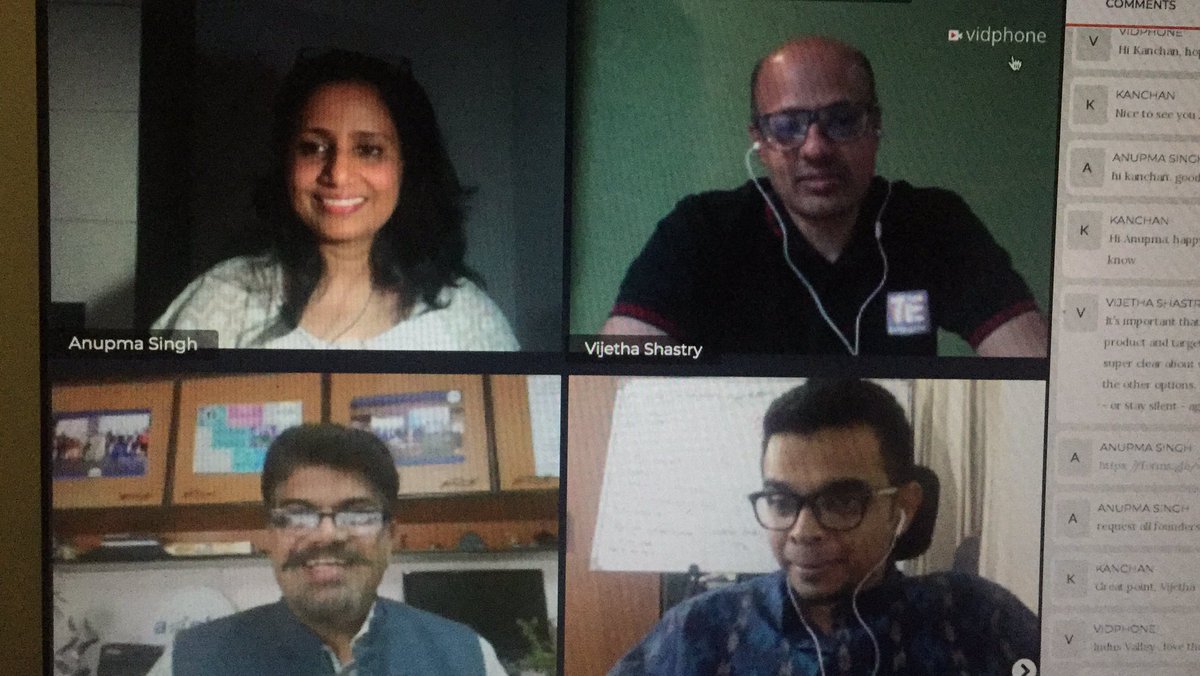 kanchandwivedi's tweet image. #StartupSunday of @TiEBangalore being hosted on @vidphone . Talking about startups #interviewcracker #AmpleCourses .Pleasure to be a participant @LoanGini #Fintech #FinancialInclusion