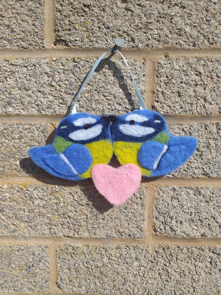 JcraftsJ's tweet photo. A little needle felted make of some blue tits done for a birthday gift. #bluetits #MARMOTM21  #hobbycraft #needlefelting https://t.co/9L0lyVaVmQ